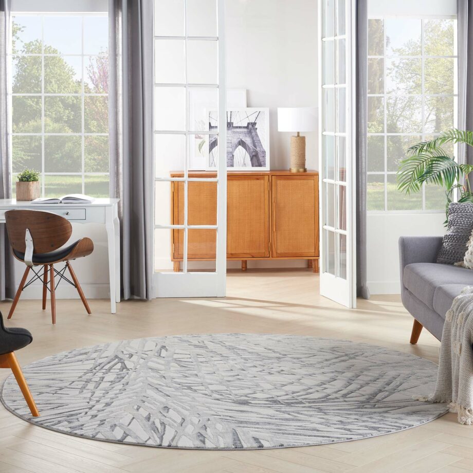 Nourison rug Rustic Textures RUS17 IVGRY IVORY GREY 8XRND 099446836137 interior 3