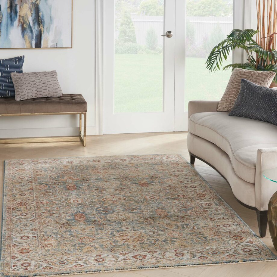 Nourison rug Sahar SHR03 BLUE 5x8 099446025234 interior 1