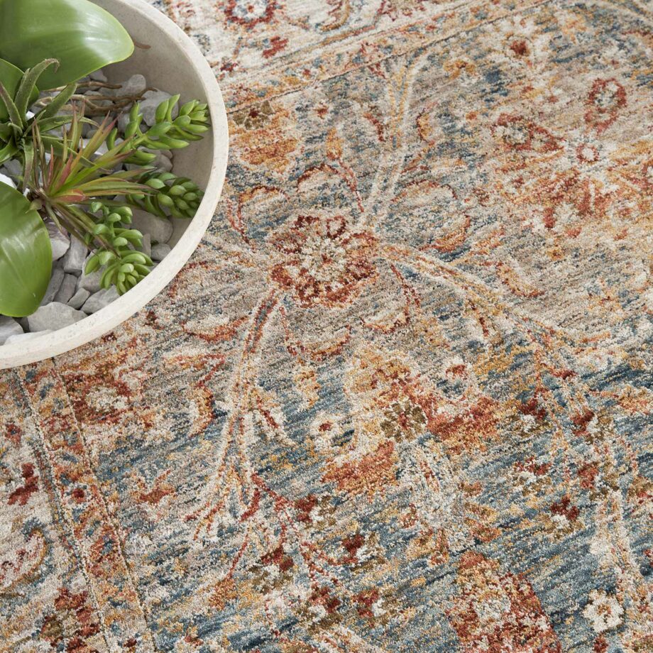 Nourison rug Sahar SHR03 BLUE 5x8 099446025234 interior 2