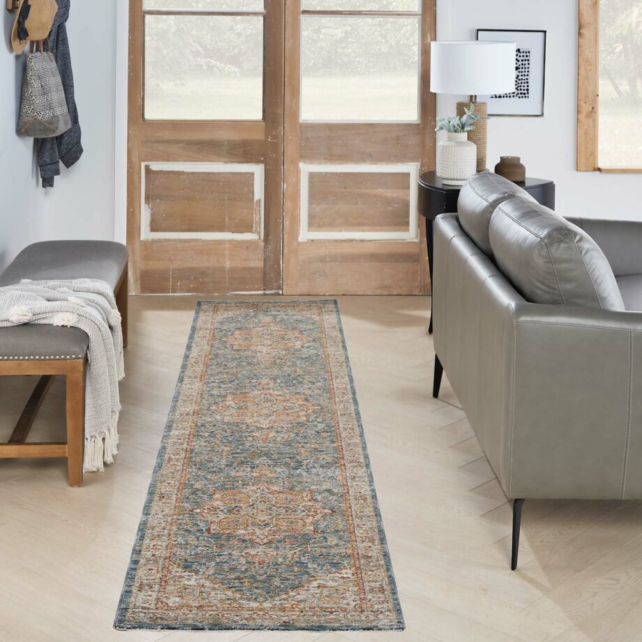 Nourison rug Sahar SHR06 IVBLU IVORY BLUE 2x10 099446166258 interior 1