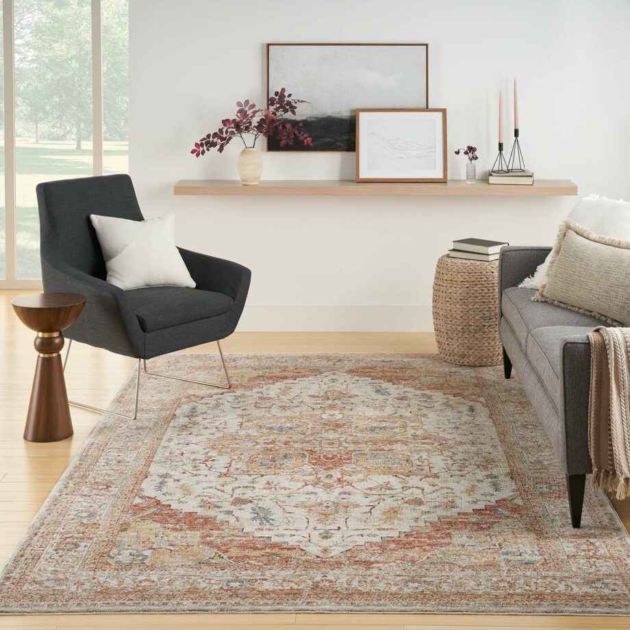 Nourison rug Sahar SHR06 IVRUS IVORY RUST 8x10 099446898760 interior 3