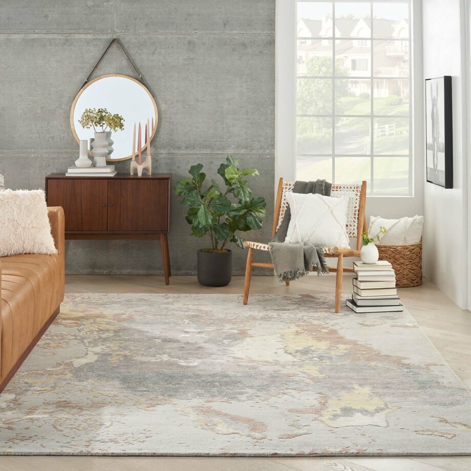 Nourison rug Silk Shadows SHA20 SILVR SILVER 8X10 099446020567 interior 3