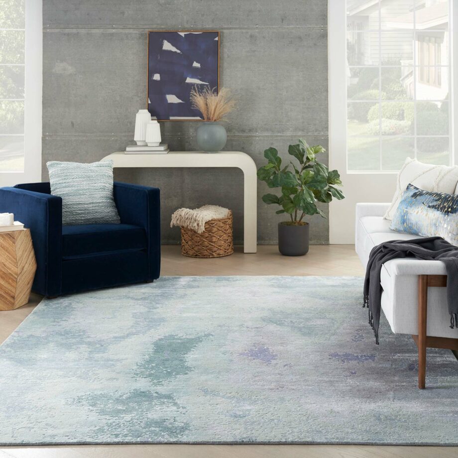 Nourison rug Silk Shadows SHA22 BLUGN BLUE GREEN 8X10 099446020659 interior 3