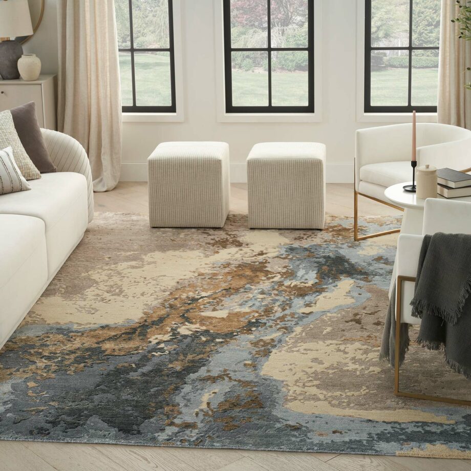 Nourison rug Silk Shadows SHA23 BGEBL BEIGE BLUE 8x10 099446929365 interior 1