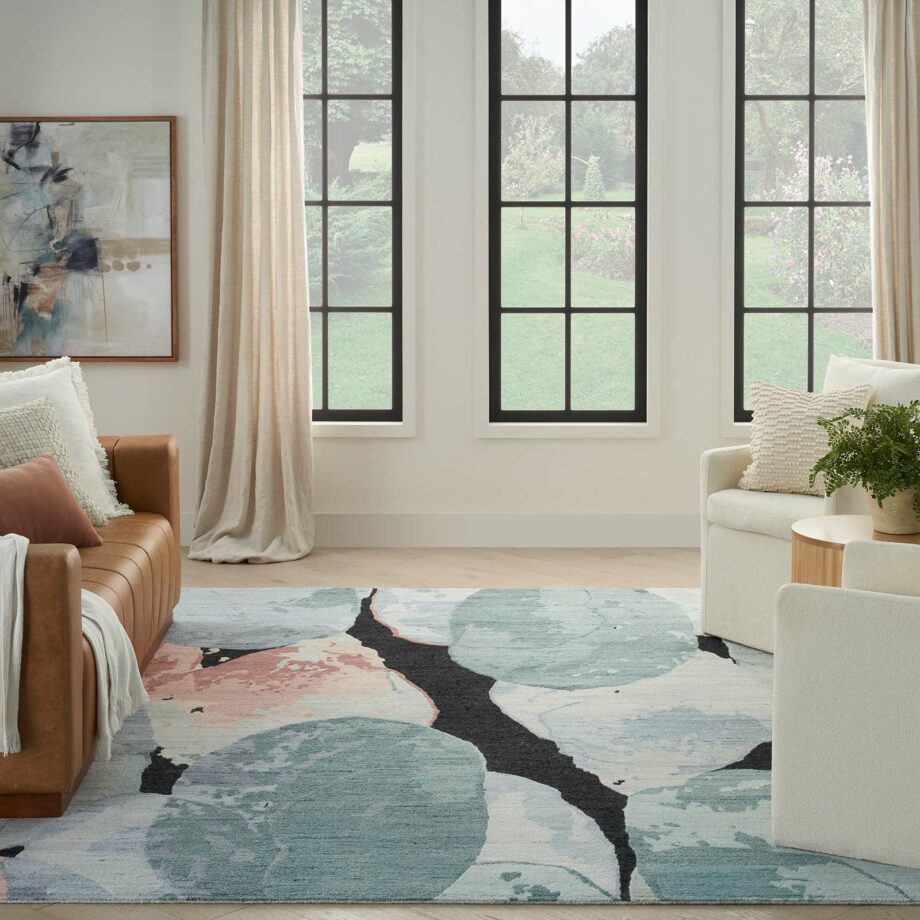 Nourison rug Silk Shadows SHA25 BLPNK BLUE PINK 8x10 099446929419 interior 3