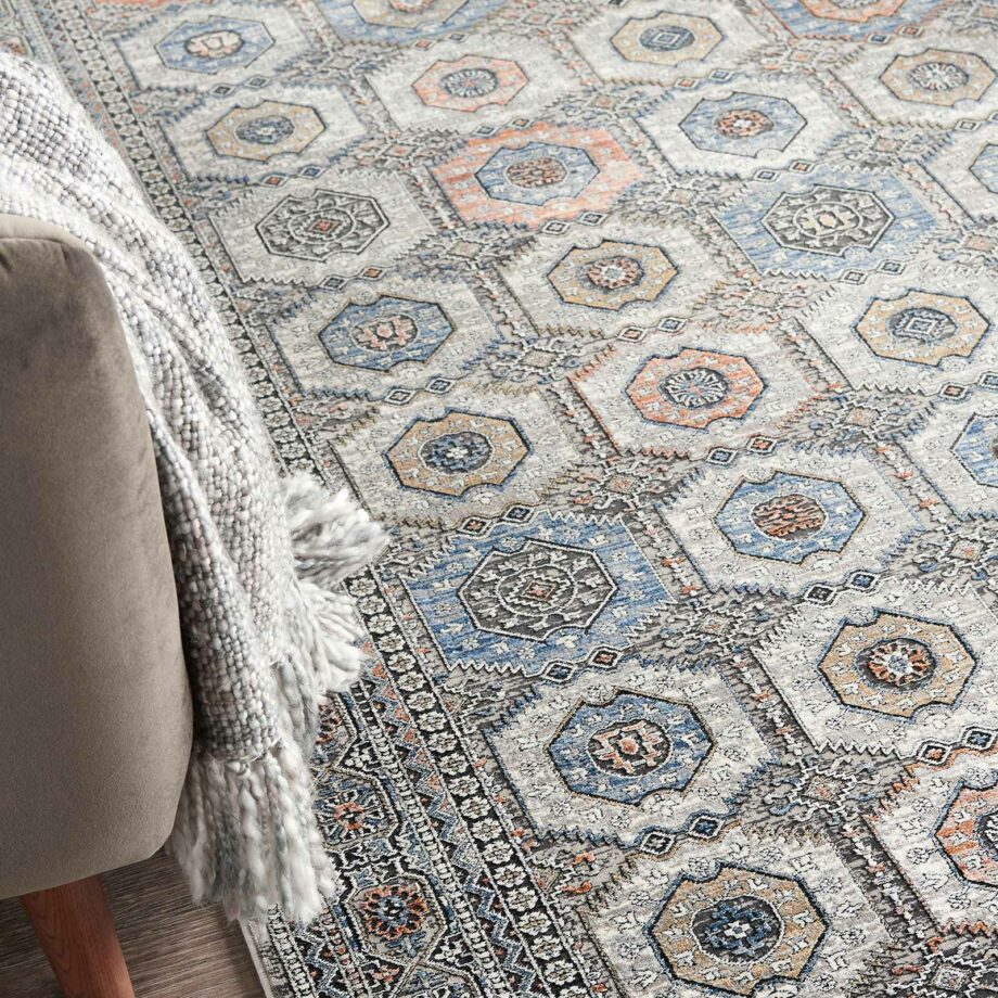 Nourison rug Starry Nights STN09 GRYNV GREY NAVY 5x7 099446797230 interior 2
