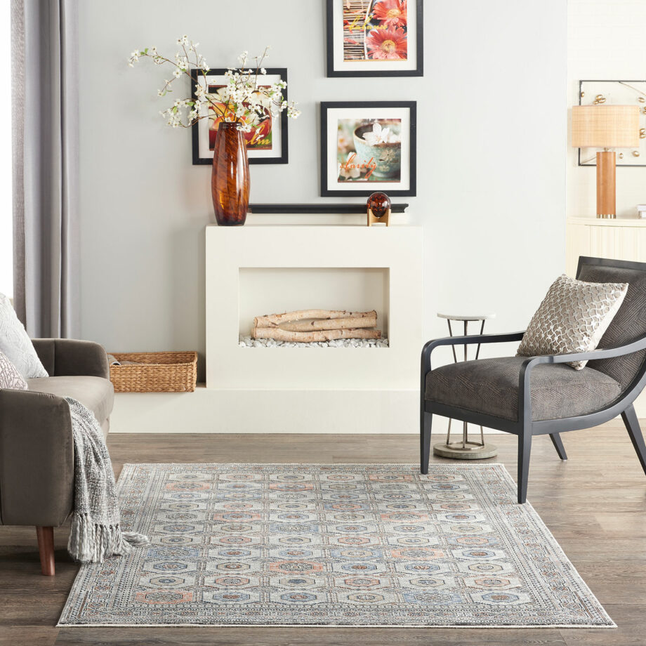Nourison rug Starry Nights STN09 GRYNV GREY NAVY 5x7 099446797230 interior 3