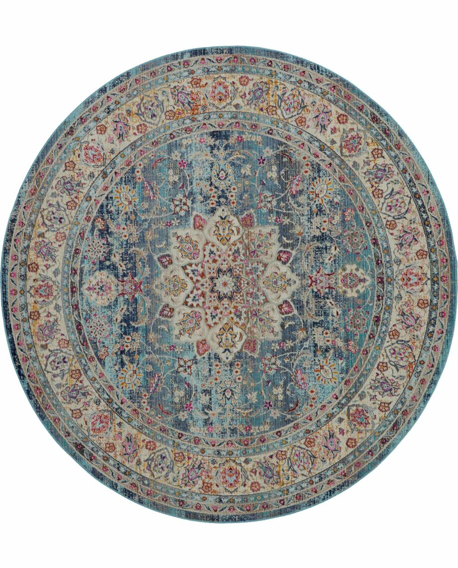 Nourison rug Vintage Kashan VKA01 BLUE 6xRND 099446454980 C