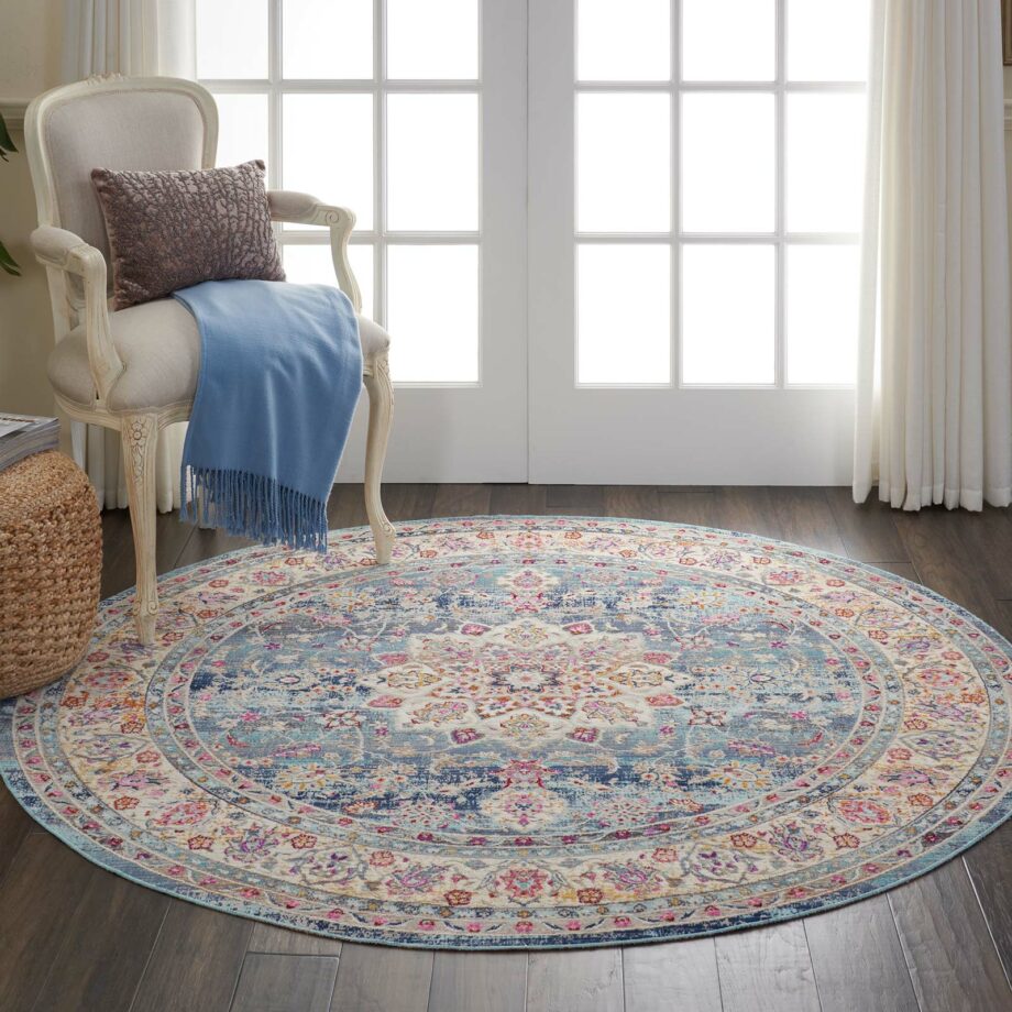 Nourison rug Vintage Kashan VKA01 BLUE 6xRND 099446454980 interior 1 C