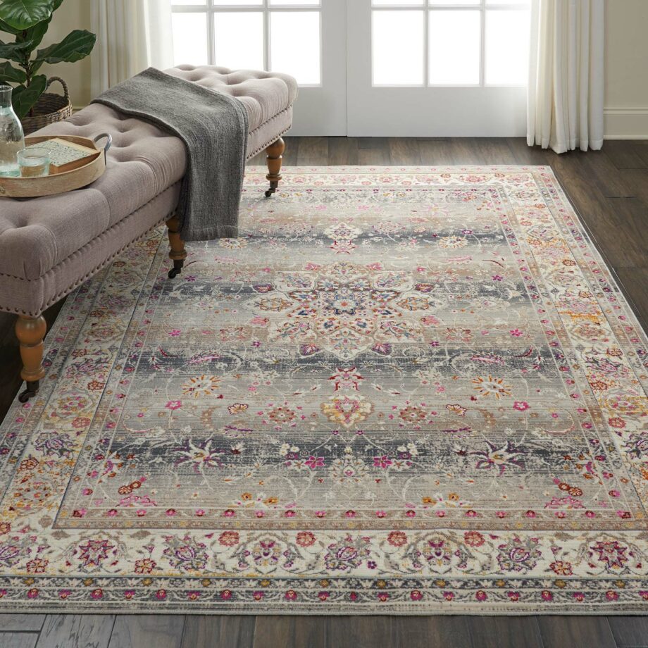 Nourison rug Vintage Kashan VKA01 GREY 5x8 099446456212 interior 1 C
