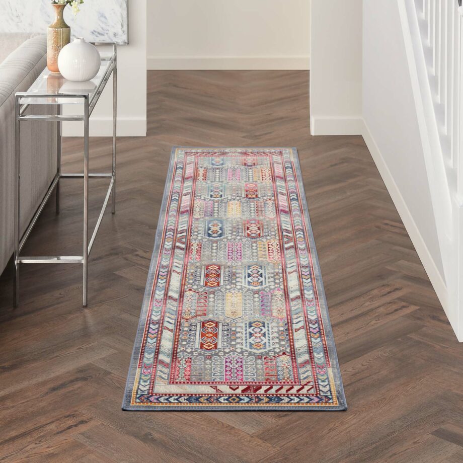 Nourison rug Vintage Kashan VKA06 GYMTC GREY MULTICOLOR 2x8 099446811929 interior