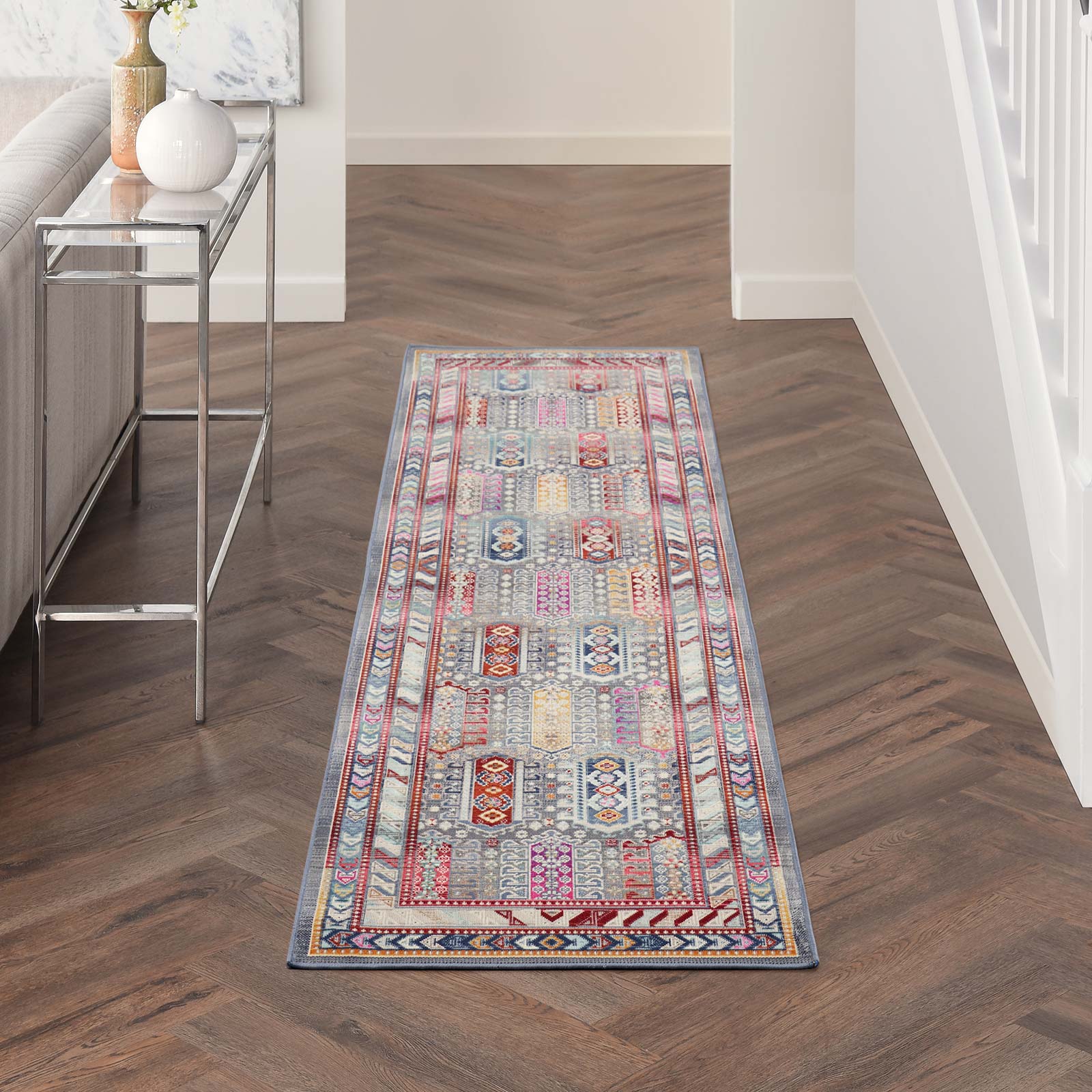 Nourison rug Vintage Kashan VKA06 GYMTC GREY MULTICOLOR 2×8 099446811929 interior