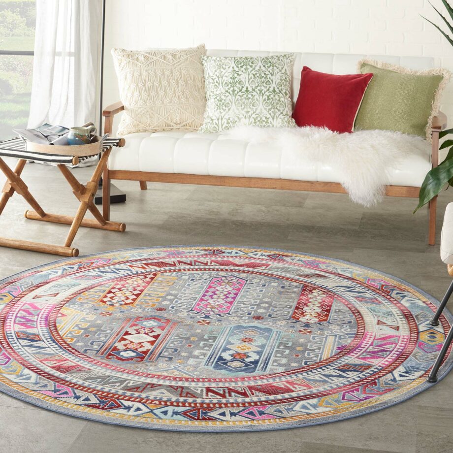 Nourison rug Vintage Kashan VKA06 GYMTC GREY MULTICOLOR 6xRND 099446811981 interior 1