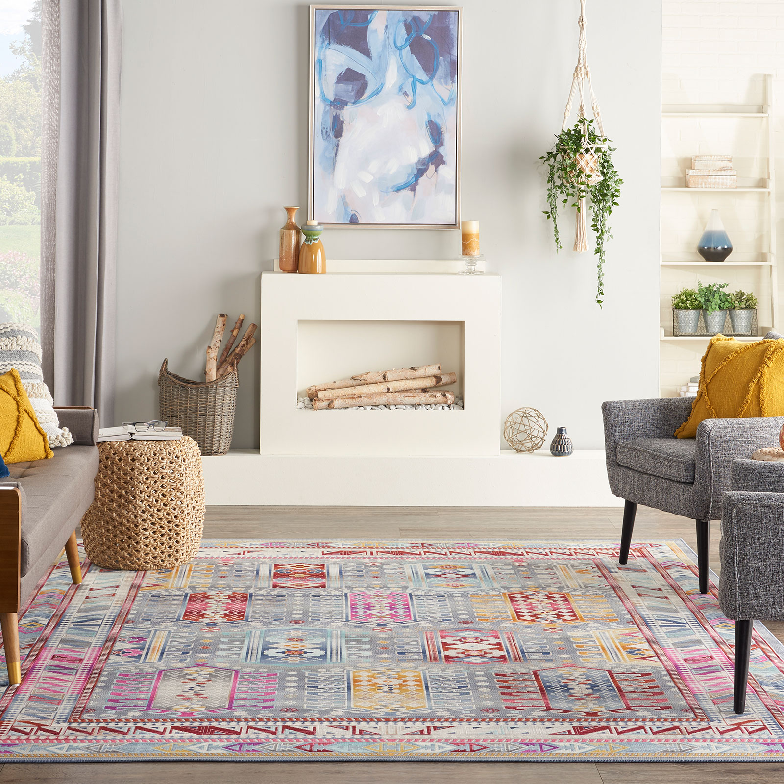 Nourison rug Vintage Kashan VKA06 GYMTC GREY MULTICOLOR 8×10 099446811998 interior 3