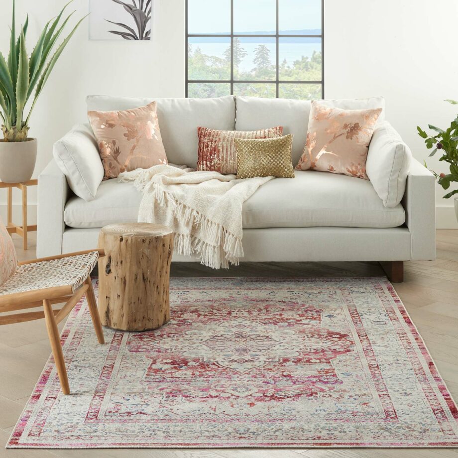 Nourison rug Vintage Kashan VKA07 REDIV RED IVORY 5X8 099446812216 interior 3
