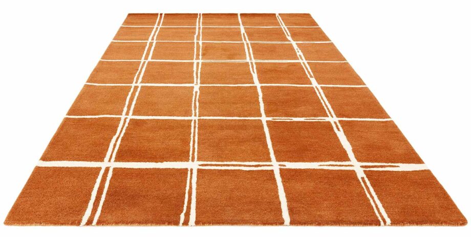 Asiatic rug Albany Grid Rust 1 3D