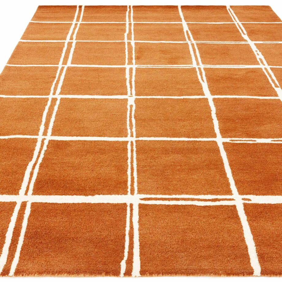 Asiatic rug Albany Grid Rust 1