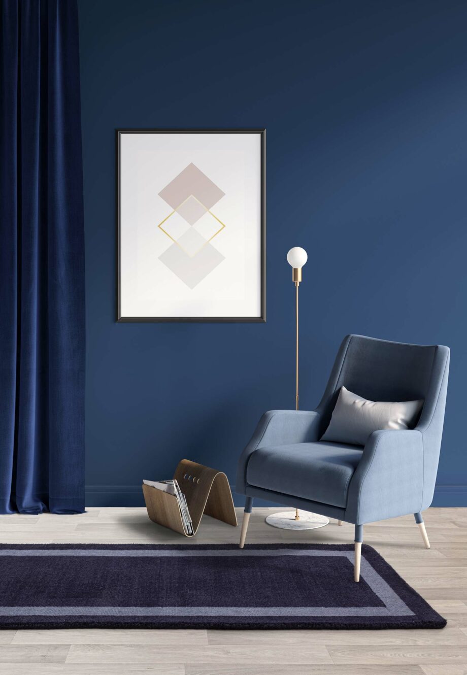 Asiatic rug Albi Navy runner interior