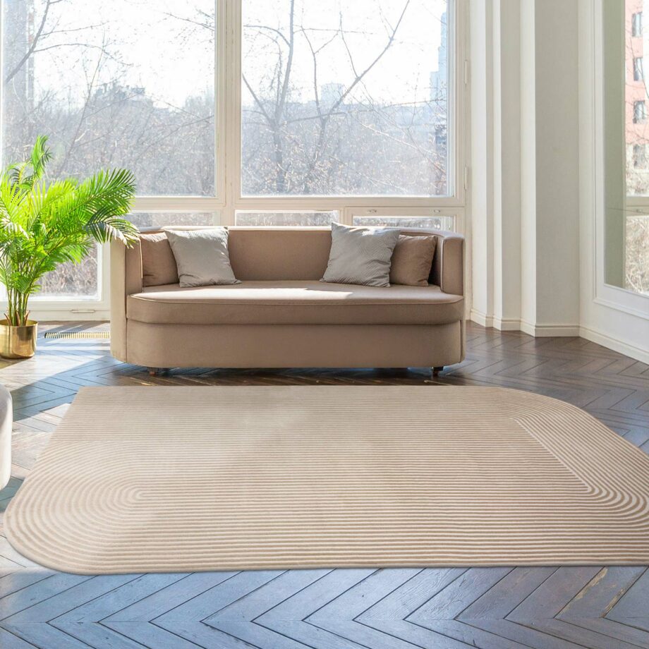 Asiatic rug Kuza Shape Gold Cream interior square
