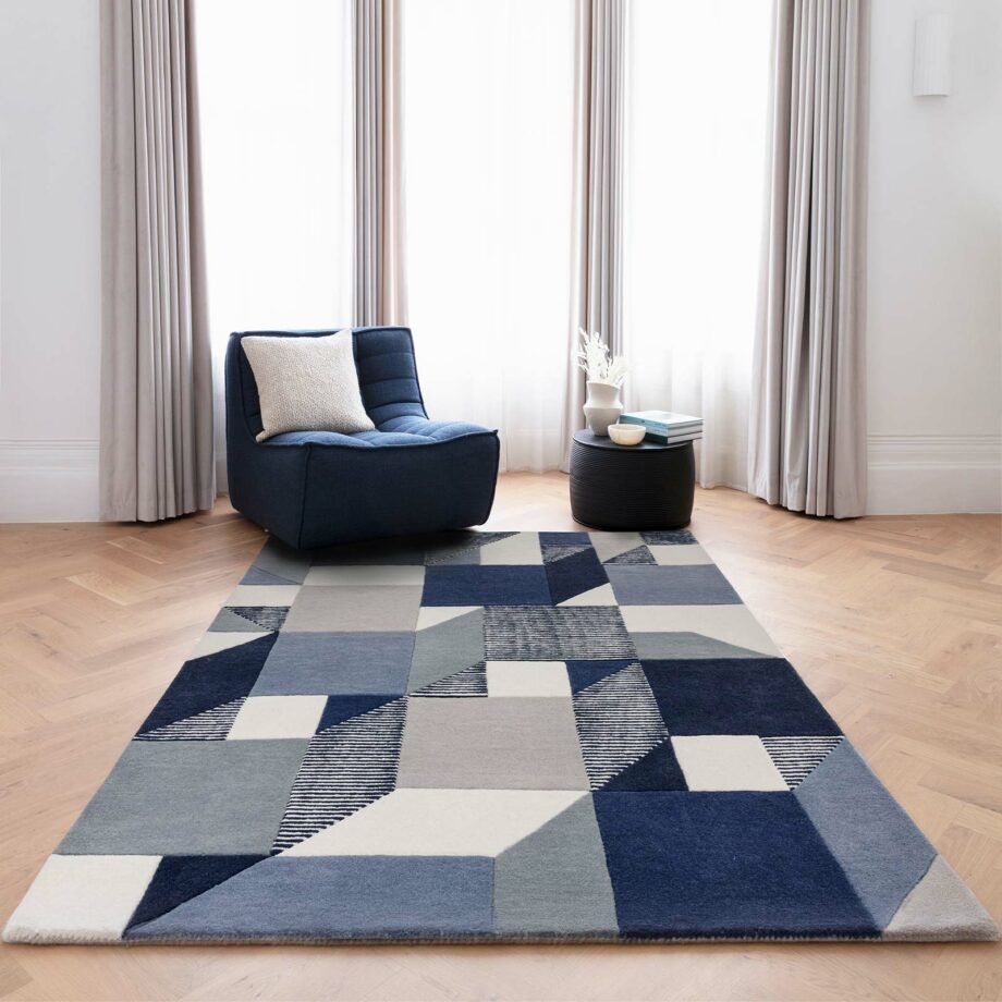 Asiatic rug Matrix 101 Memphis Blue interior square