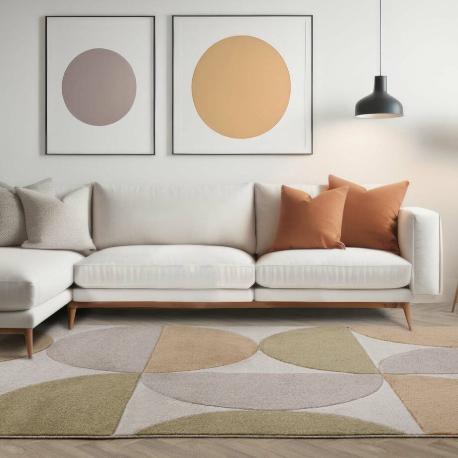 Asiatic rug Sketch SK15 Curve Ochre interior square