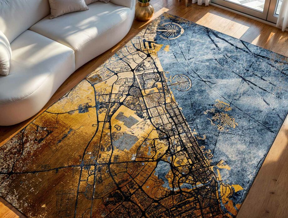 Louis De Poortere rug Cities Dubai 9698 Cities Dubai Gold Sea Ambiance