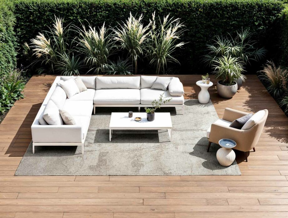 Louis De Poortere rug Mad Men Sol 9735 Albatre outdoor