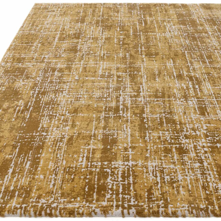 Asiatic Kuza abstract gold rug 1