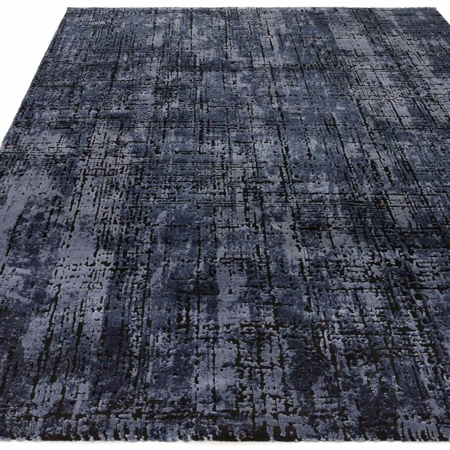 Asiatic Kuza abstract navy rug 1