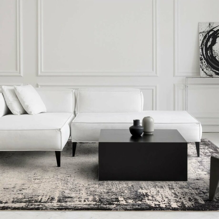 Asiatic Kuza border grey rug ls sq