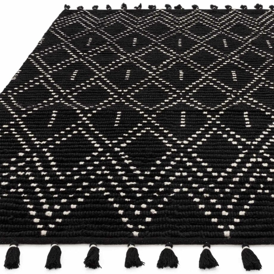 Asiatic Nepal black cream diamond rug 1