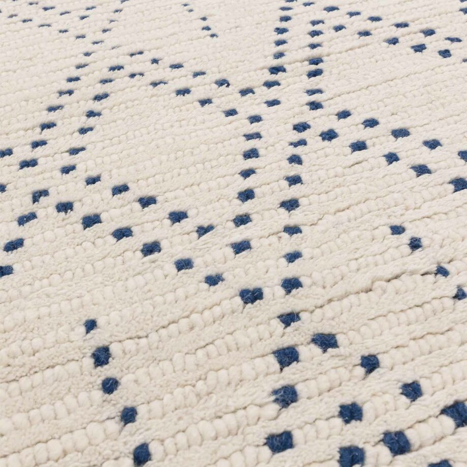 Asiatic Nepal cream blue diamond rug 4