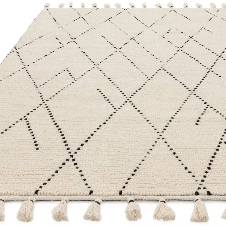 Asiatic cream black linear rug 1