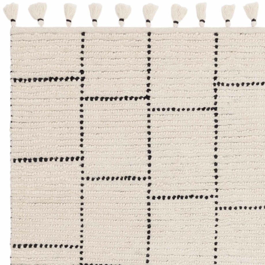 Asiatic cream black tile rug 2