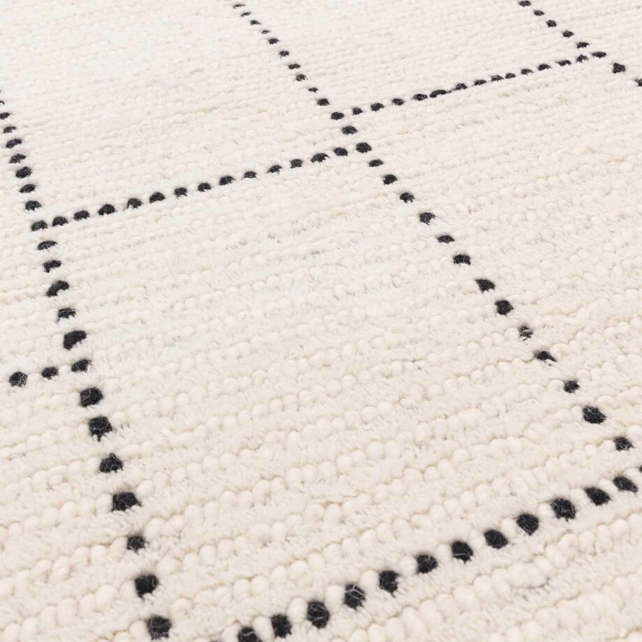 Asiatic cream black tile rug 4