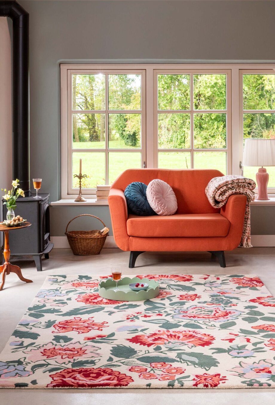 Laura Ashley Wendling Floral Poppy Red 083100 interior A