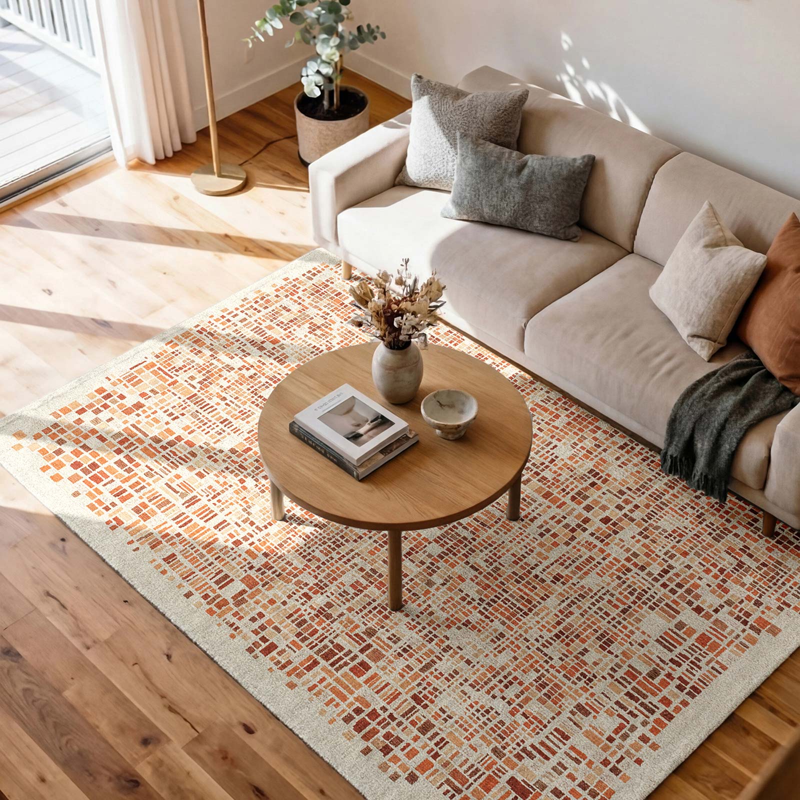 Louis De Poortere rug Gallery 2098 Cubik Pumpkin interior