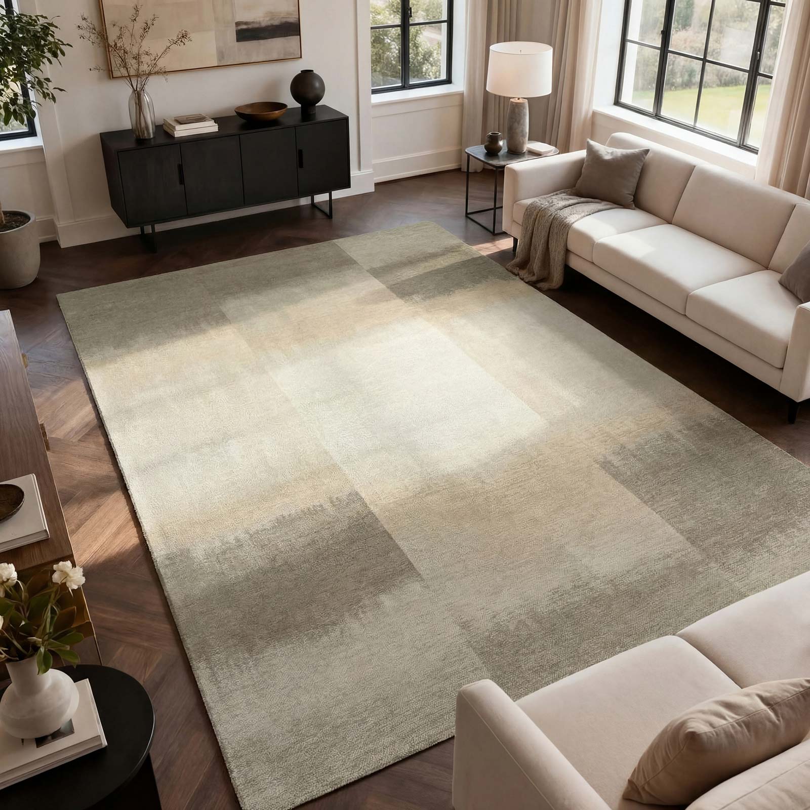 Louis De Poortere rug Meditation 2070 Sendai Cottage Grey interior